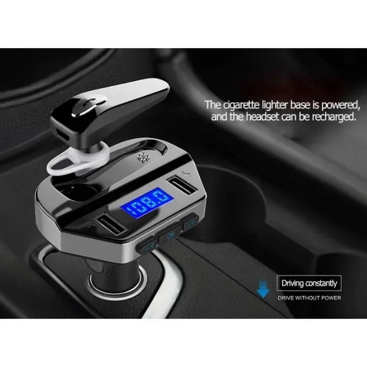 Ηandsfree Αυτοκινήτου Bluetooth Αναπτήρα με MP3 Player και Διπλό Φορτιστή - Hands Free Car Kit FM