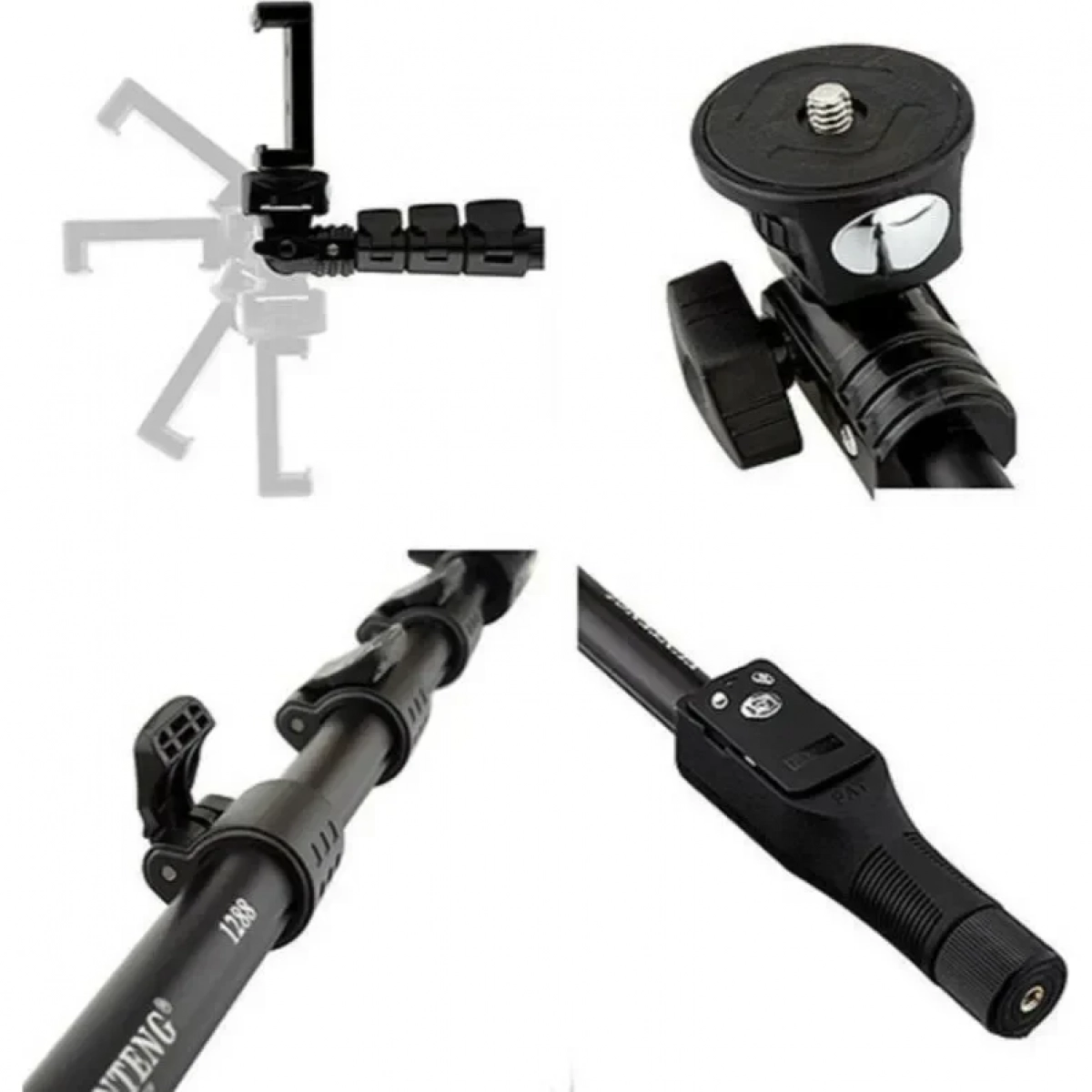 Monopod With Bluetooth And Wireless Remote (YT-1288) Μαύρο