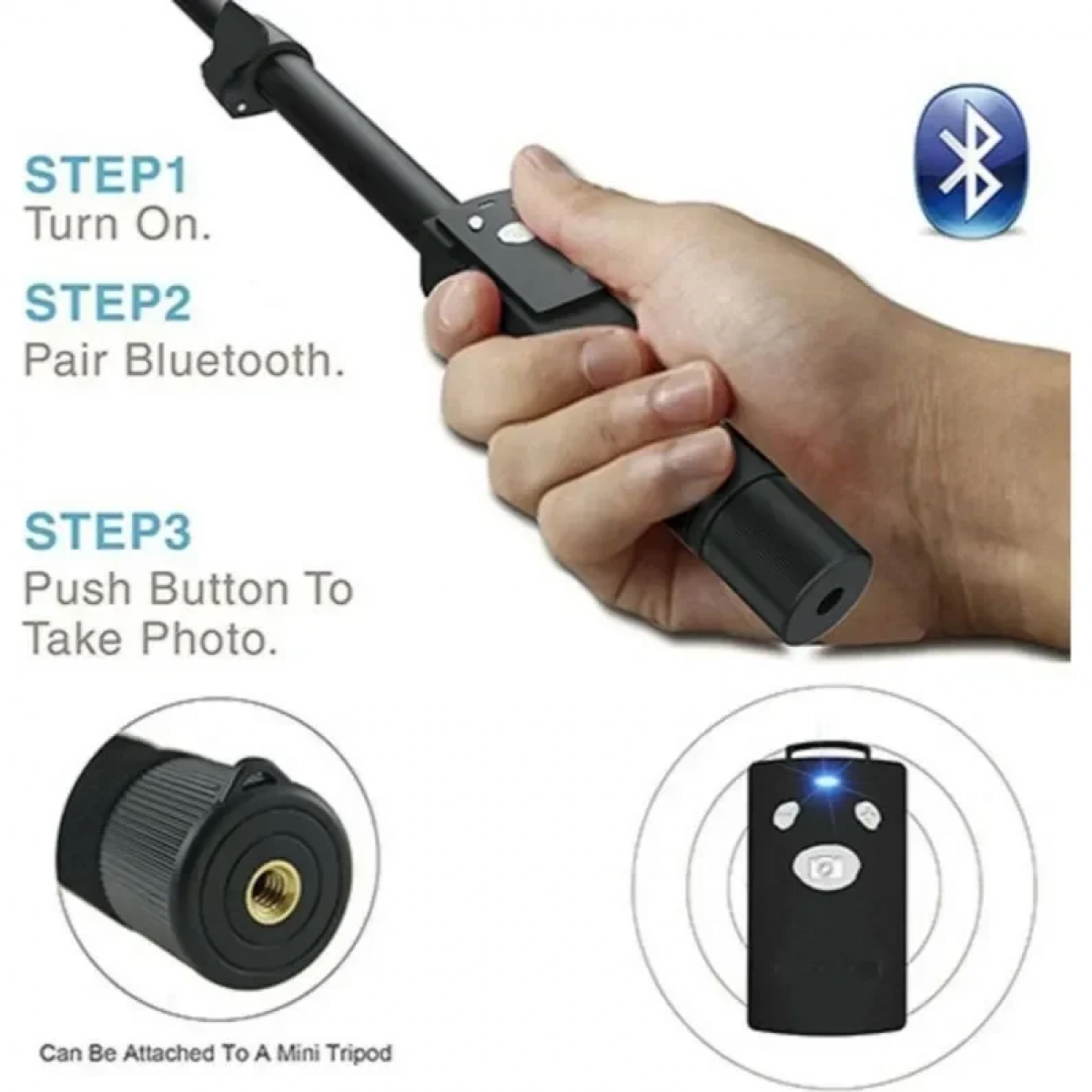 Monopod With Bluetooth And Wireless Remote (YT-1288) Μαύρο
