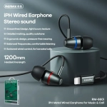 Remax RM-660i In-ear Handsfree με Βύσμα Lightning Μαύρο