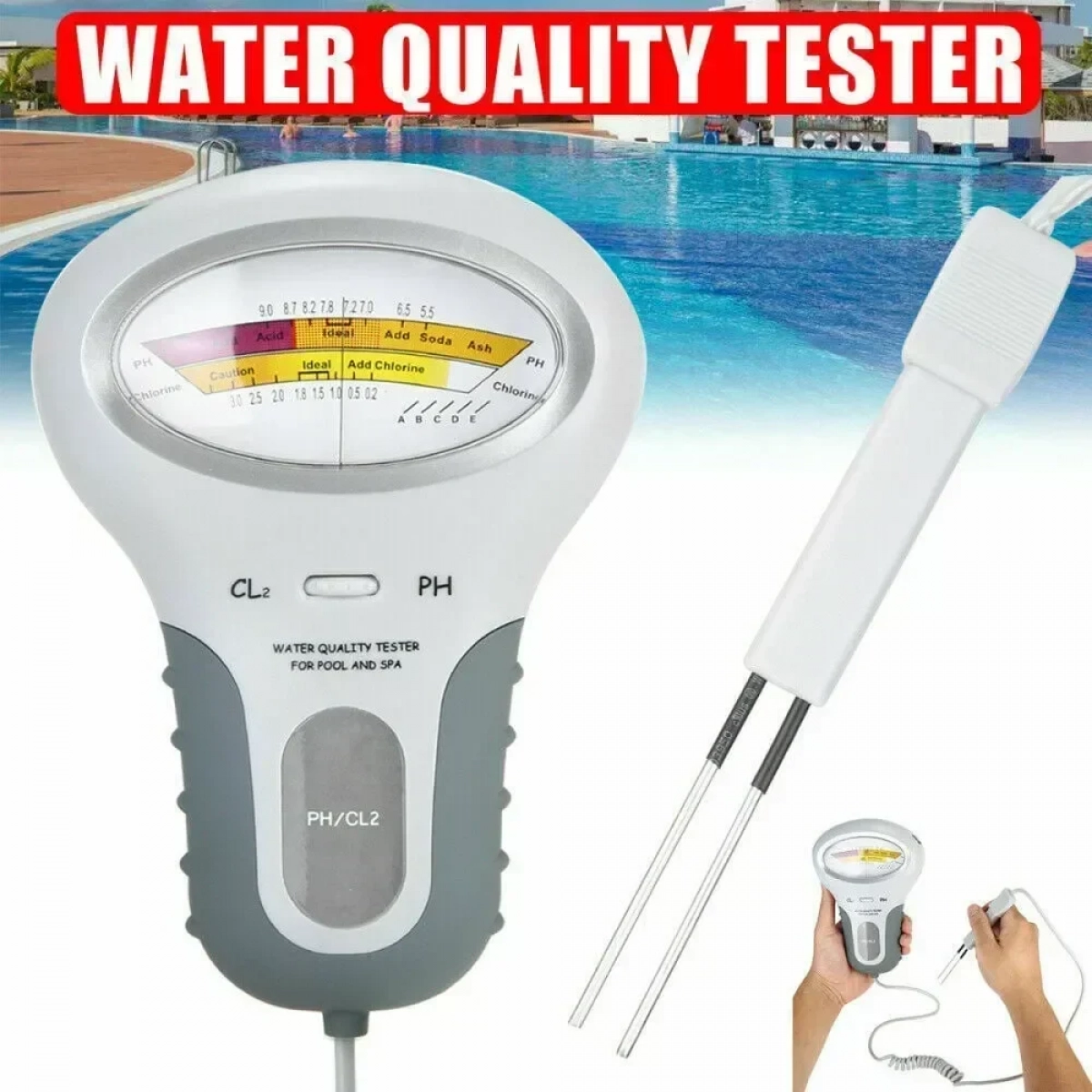 Μετρητής ποιότητας νερού CL2 Tester 2 in 1 Portable για Πισίνα/ Spa