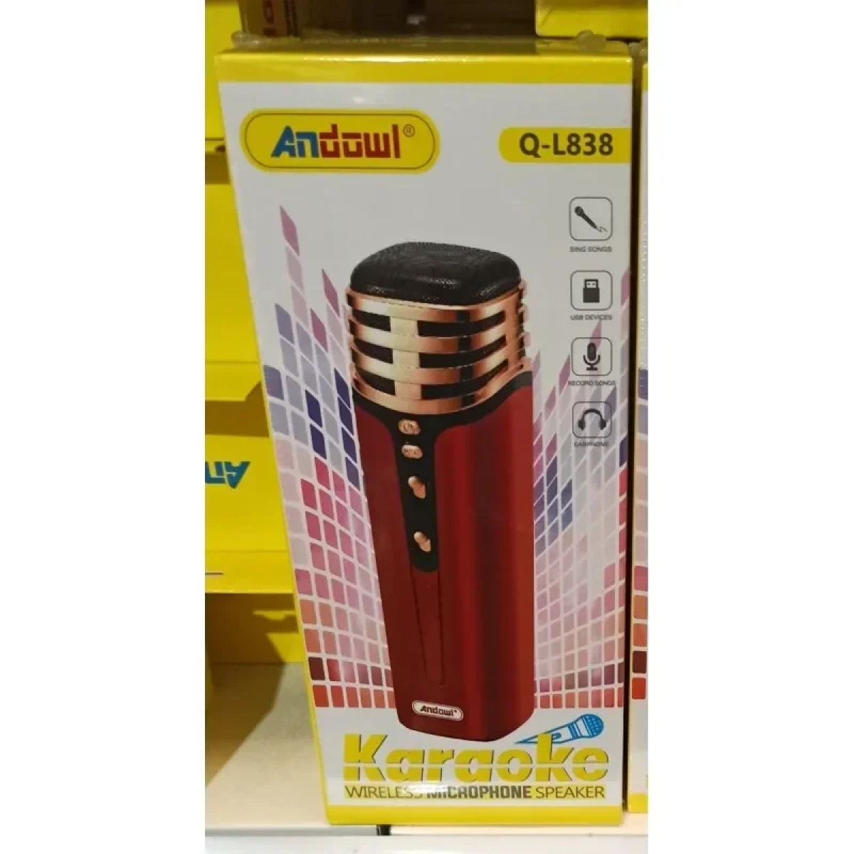 ΑΣΥΡΜΑΤΟ ΜΙΚΡΟΦΩΝΟ ΚΑΡΑΟΚΕ ANDOWL Q-L838 Κόκκινο - Image 2