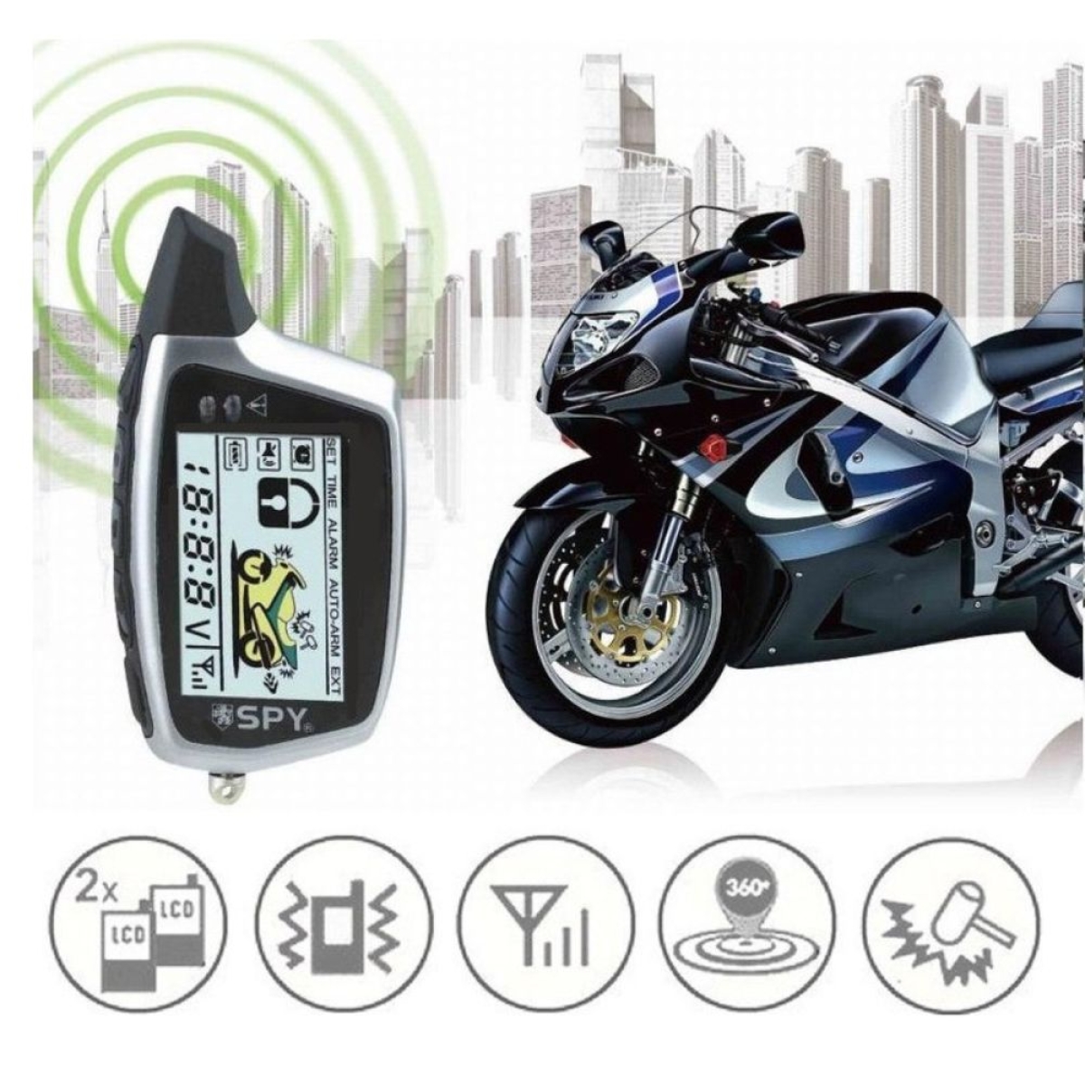 Spy Συναγερμός Μηχανής 5000M 2-Way Motorcycle Alarm με Τηλεειδοποίηση MG50436
