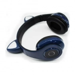 B39 Cat Ear Led Wireless Over Ear Ακουστικά Μπλε