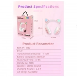 B39 Cat Ear Led Wireless Over Ear Ακουστικά Ροζ - Photo3