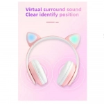 B39 Cat Ear Led Wireless Over Ear Ακουστικά Ροζ - Photo8