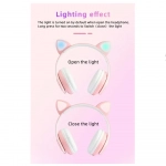 B39 Cat Ear Led Wireless Over Ear Ακουστικά Ροζ - Photo9
