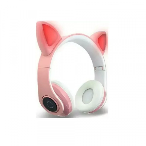 B39 Cat Ear Led Wireless Over Ear Ακουστικά Ροζ