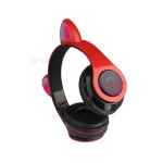 CXT-B39 Ασύρματα/Ενσύρματα On Ear Ακουστικά Σχήμα Γάτας Κόκκινα - Image 2