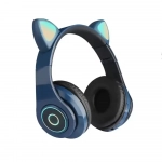 B39 Cat Ear Led Wireless Over Ear Ακουστικά Μπλε - Photo3