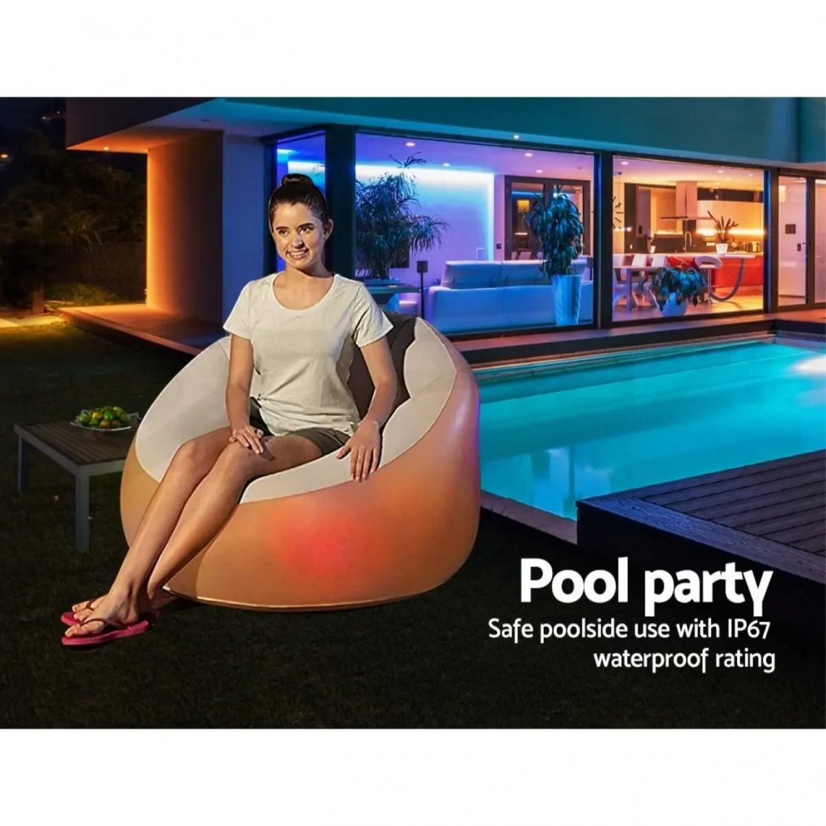 Bestway BW75086 Inflatable Chair, Outdoor Armchair with LED Lights