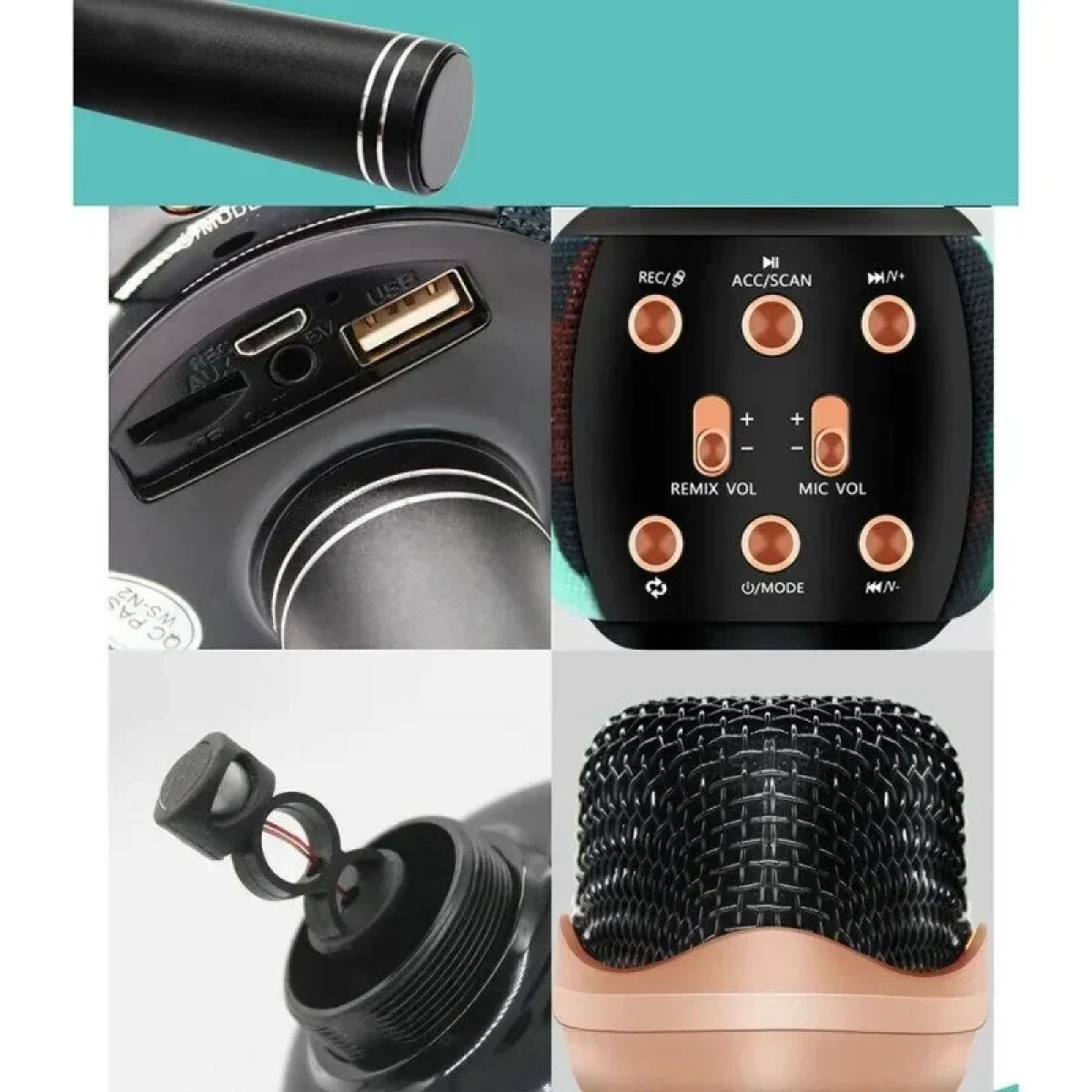 ANDOWL MUSIC WIRELESS MICROPHONE SPEAKER Q-M2911 BLACK