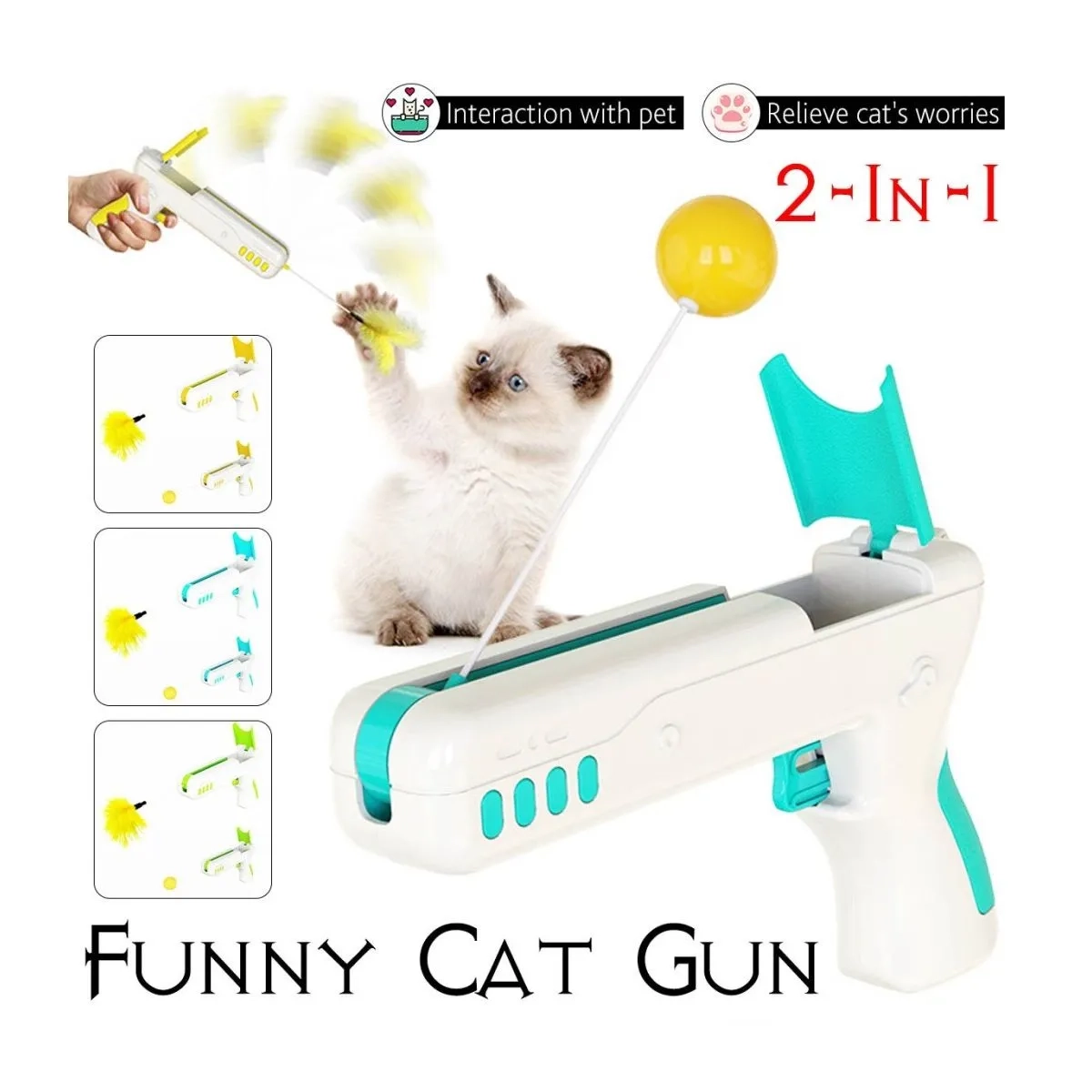 Παιχνίδι γάτας rebound cat gun γαλάζιο