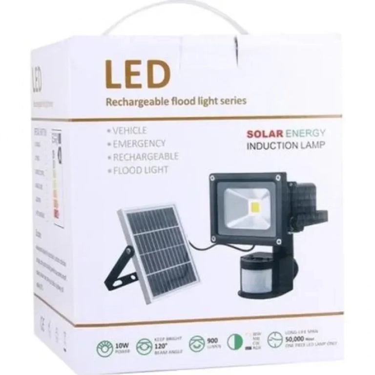 Προβολέας LED με ανιχνευτή κίνησης & ηλιακό Panel 10W , 900LM LED Infrared Sensor Floodlight Lamp with Solar Panel, IP65 Waterproof (White Light), OEM T10