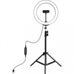 PULUZ PKT3035 10 Inch USB Video Ring Light with 110cm Light Stand Dual Phone Clip for Tik Tok Youtube Live Streaming