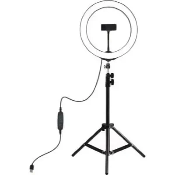 PULUZ PKT3035 10 Inch USB Video Ring Light with 110cm Light Stand Dual Phone Clip for Tik Tok Youtube Live Streaming