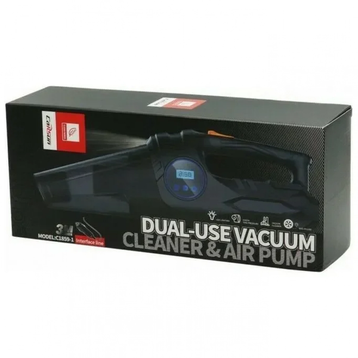 ΣΚΟΥΠΑΚΙ ΑΥΤΟΚΙΝΗΤΟΥ ΚΑΙ ΤΡΟΜΠΑ ΑΕΡΟΣ CARSUN DUAL USE VACUUM CLEANER AND AIRPUMP C1859-1