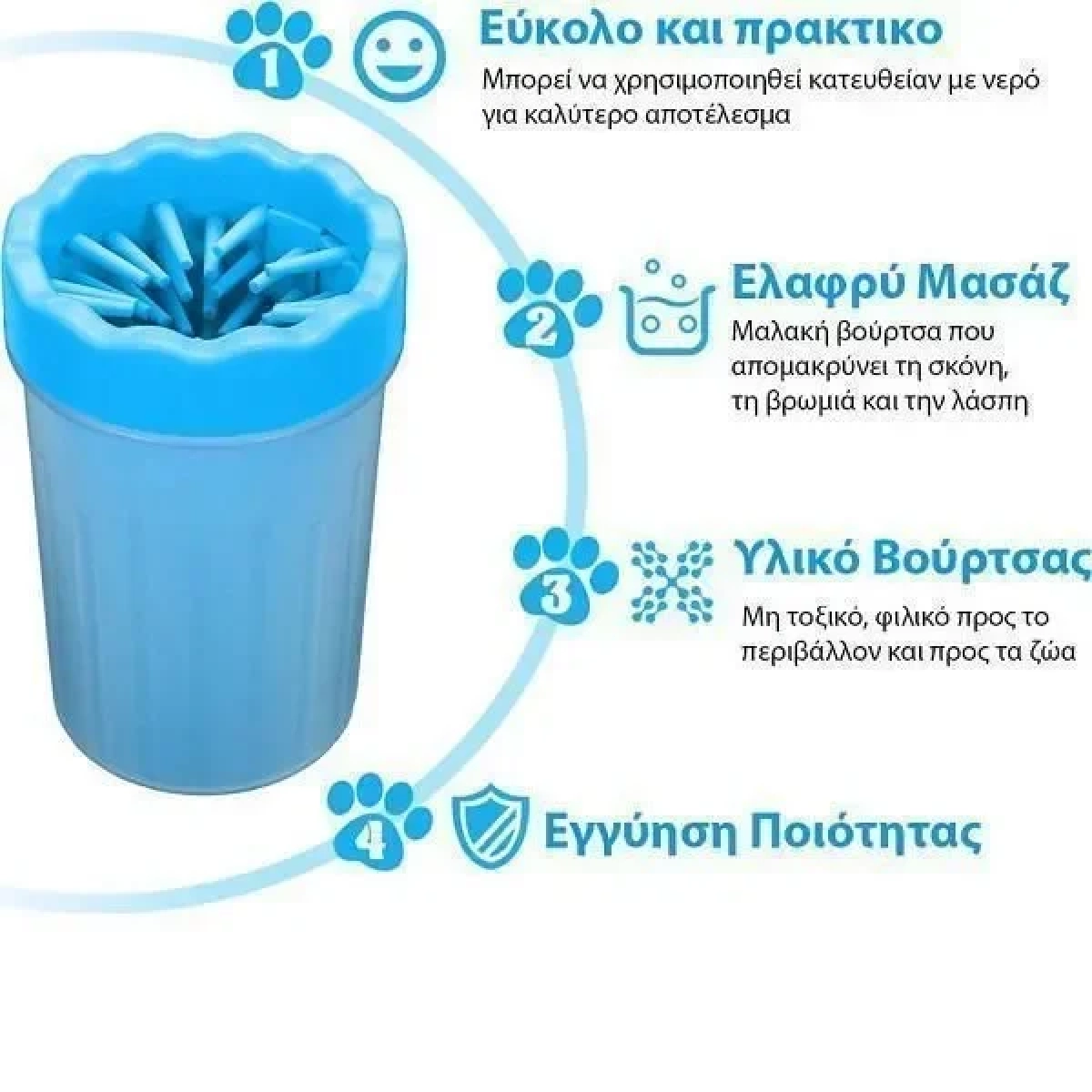 Κύπελλο για Καθαρισμό Ποδιών Κατοικίδιων Μπλε 11.5cm