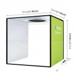 PULUZ PU5032G Αναδιπλούμενο Mini Photo Studio (30X30X30cm) Με 6 Σκηνικά και LED Φωτισμό - Green