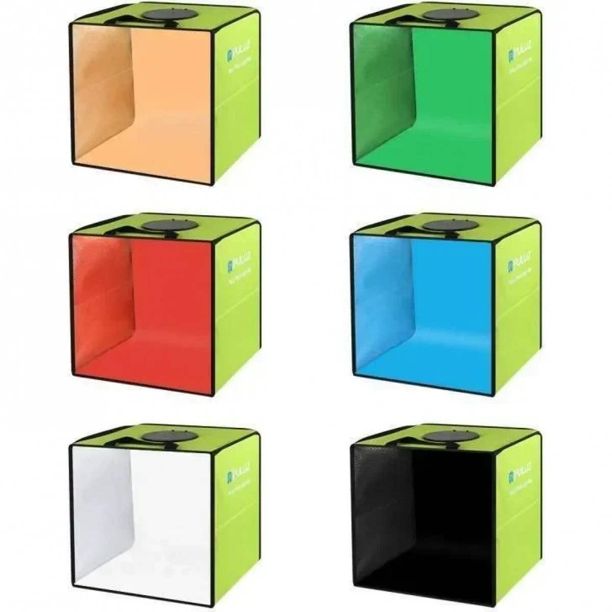 PULUZ PU5032G Αναδιπλούμενο Mini Photo Studio (30X30X30cm) Με 6 Σκηνικά και LED Φωτισμό - Green
