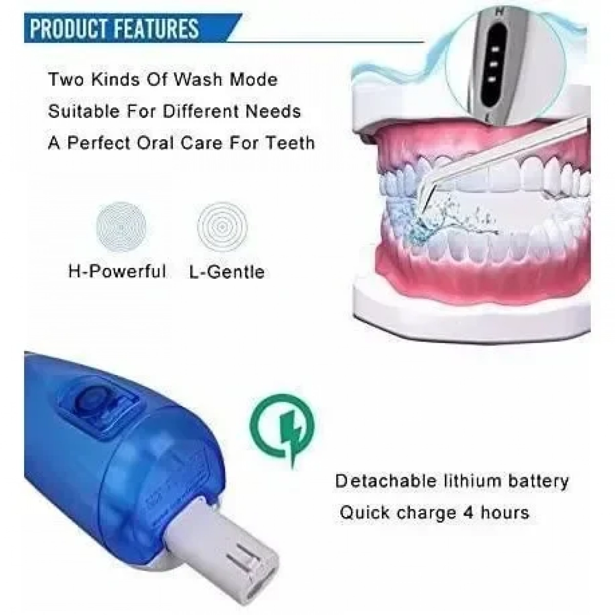 Ψεκαστήρας Νερού 240ml για Καθαρισμό Δοντιών Waterpulse V400 Plus - Λευκό