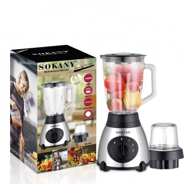 Ηλεκτρικό Μπλέντερ SOKANY SK-144 450W Inox Blender