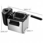 Ανοξείδωτη Φριτέζα Λαδιού 1.5L 2000W Ταχείας Θέρμανσης Sokany WJ-804