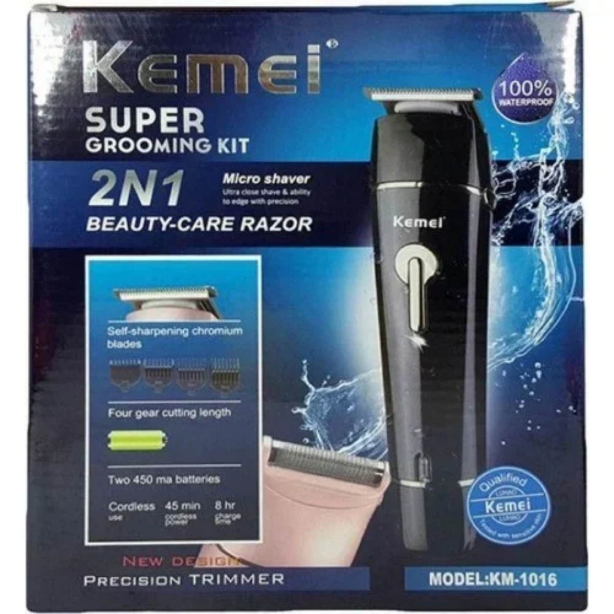 Ασύρματη Κουρευτική Μηχανή - Kemei KM-1016 Μαύρη - Image 2