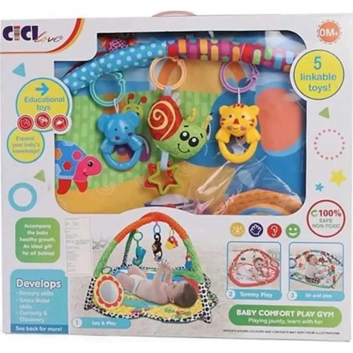 Baby Comfort Play Gym - Eκπαιδευτικό Γυμναστήριο Μωρού με Χαλάκι