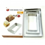 Cake Baking Tool-Τσέρκια Ορθογώνια Ανοξείδωτα 3τμχ