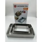 Cake Baking Tool-Τσέρκια Ορθογώνια Ανοξείδωτα 3τμχ