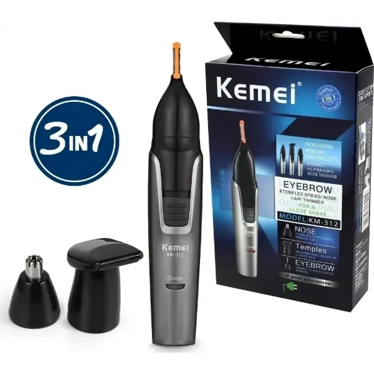 Επαναφορτιζόμενη Ξυριστική-Trimmer Μηχανή Kemei KM-312