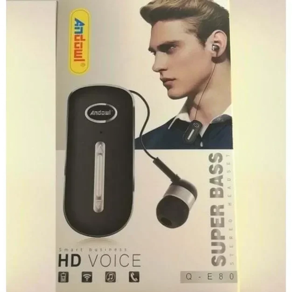 Επαναφορτιζόμενο Ασύρματο Bluetooth Ακουστικό με Επεκτεινόμενο Καλώδιο Super Bass ANDOWL Q-E80