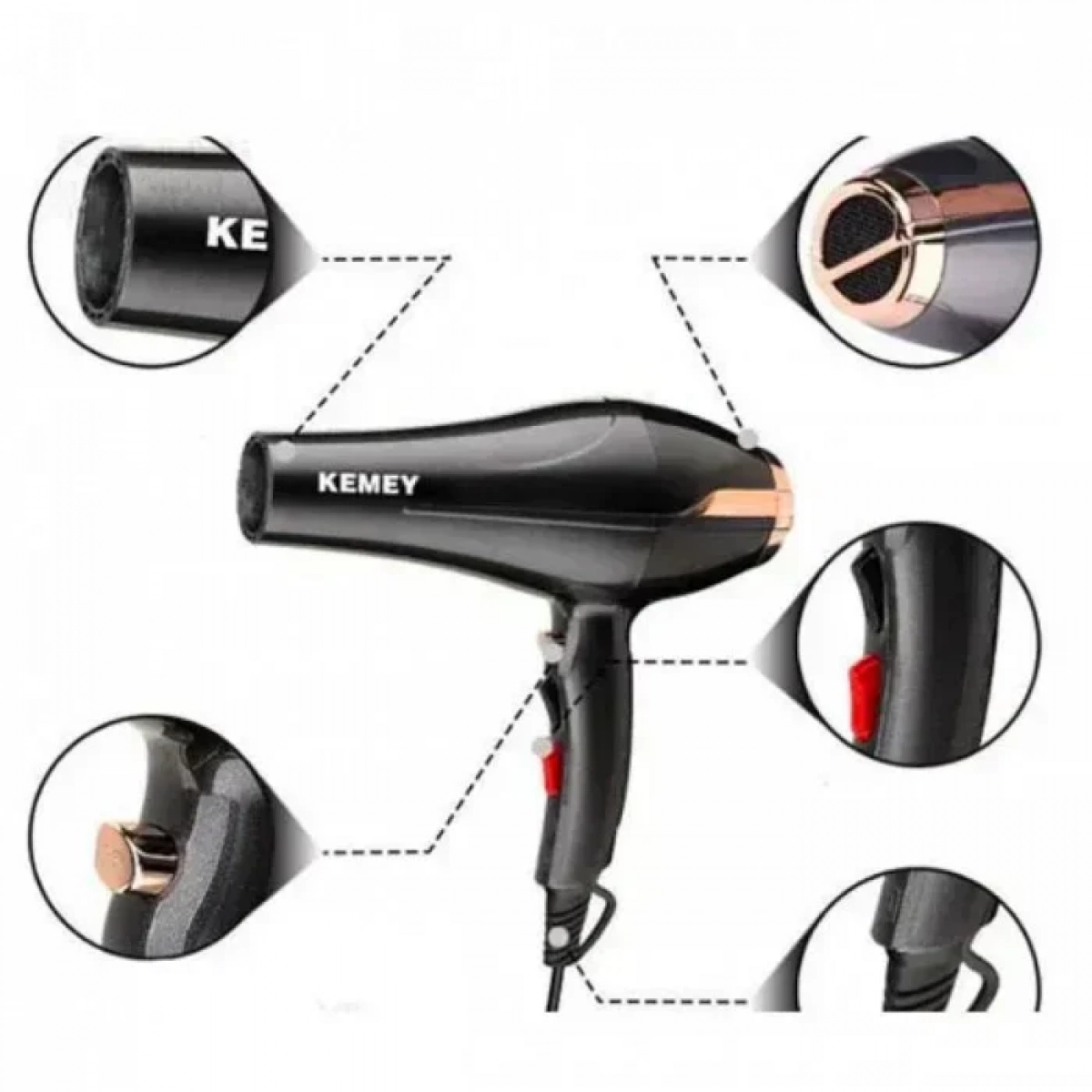 Kemei KM-5820 Επαγγελματικό Πιστολάκι Μαλλιών 3500W - Image 3