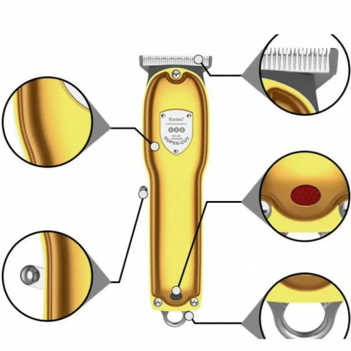 Kemei Professional Hair Clipper KM-056 Gold