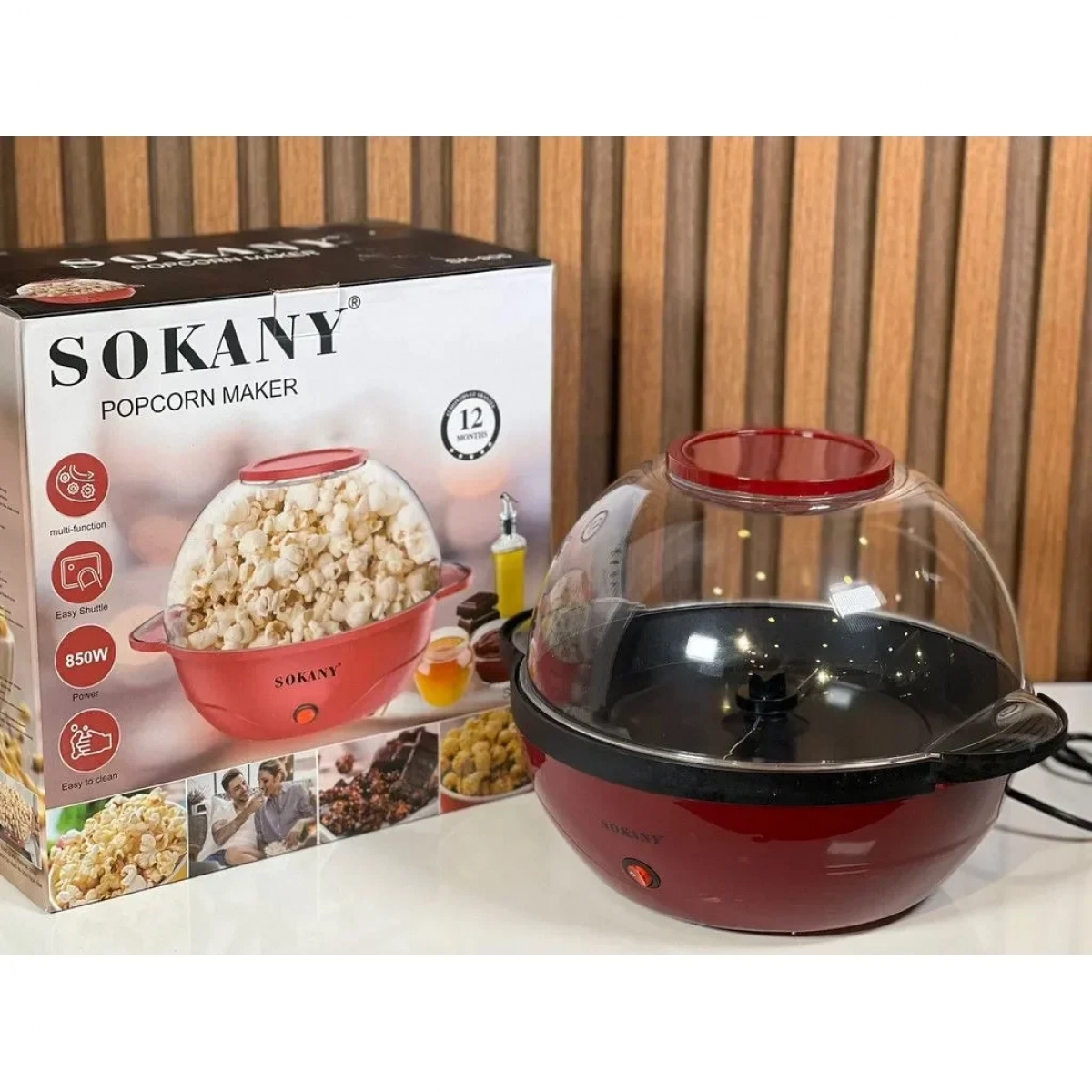 Sokany SK-905 Μηχανή Ποπ Κορν Ανθεκτικό πλαστικό 850w