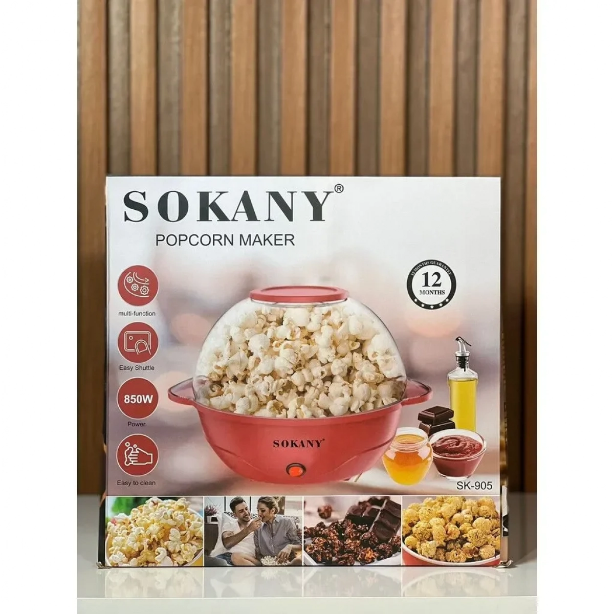 Sokany SK-905 Μηχανή Ποπ Κορν Ανθεκτικό πλαστικό 850w