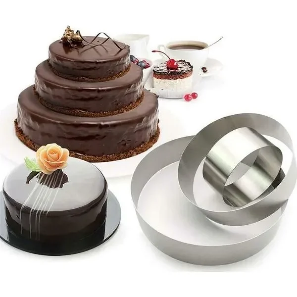 Stainless Steel Round Cake Baking Tool 3τμχ.