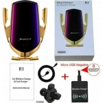 Βάση Κινητού Αυτοκινήτου Smart Sensor R1 E με Κλιπ, σε χρυσό χρώμα