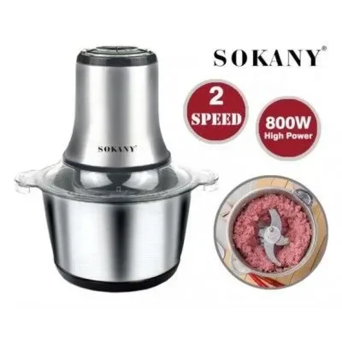Ηλεκτρικός Πολυκόφτης Μπλέντερ Multi Blender 800W με Λεπίδες από Ανοξείδωτο Ατσάλι SOKANY LB7005A