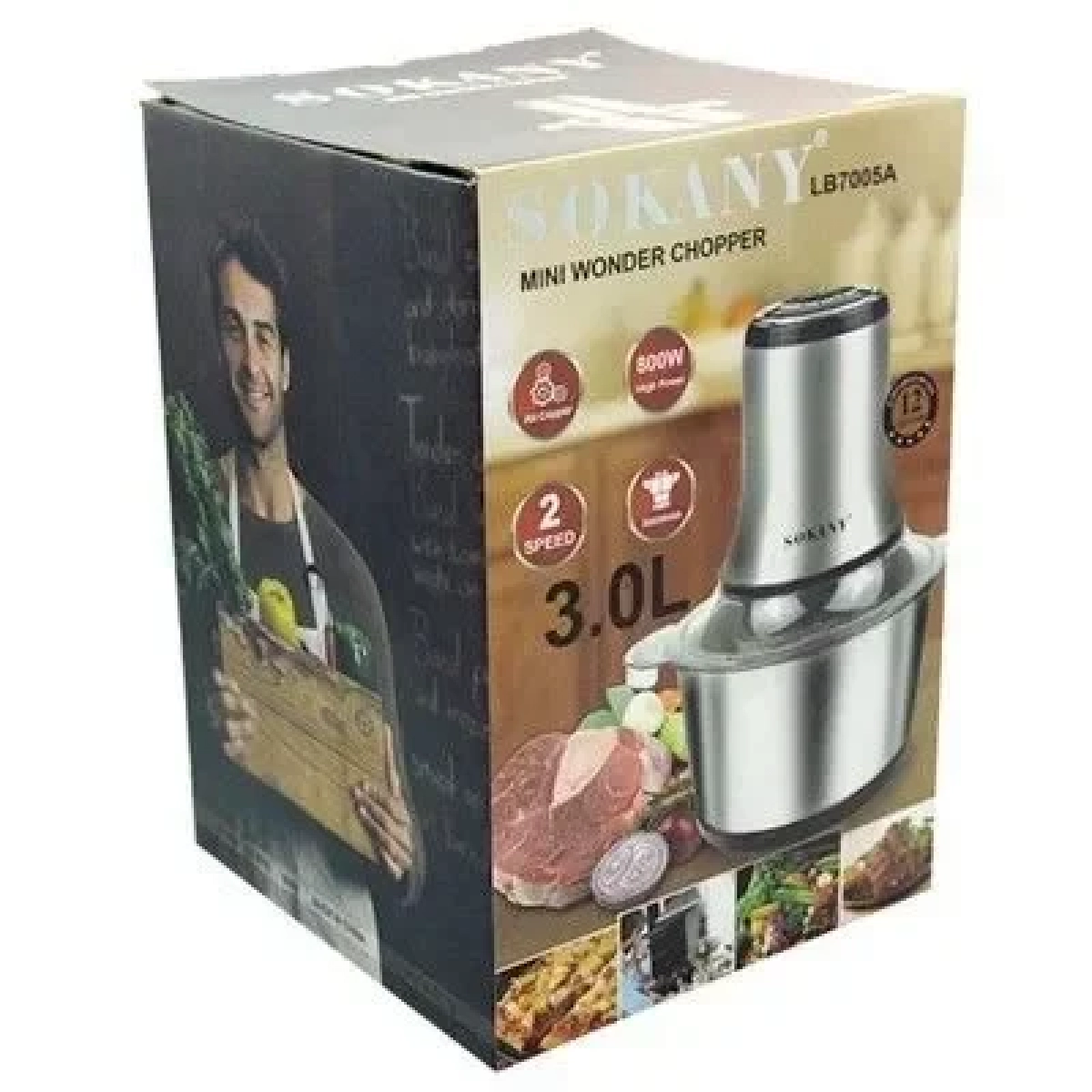 Ηλεκτρικός Πολυκόφτης Μπλέντερ Multi Blender 800W με Λεπίδες από Ανοξείδωτο Ατσάλι SOKANY LB7005A