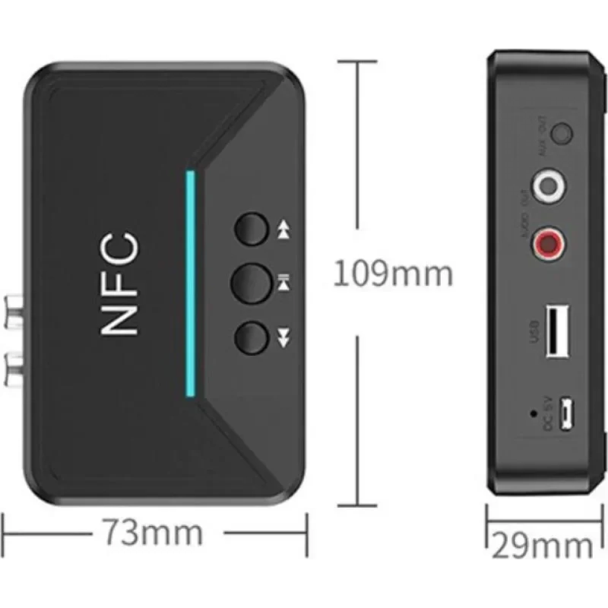 Ασύρματος Αναμεταδότης Ήχου Bluetooth/NFC Andowl (J) Q-T92 – Μαύρο