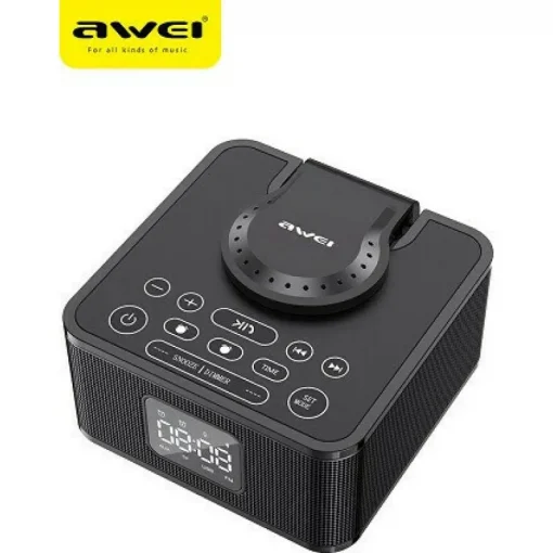 Ασύρματο/Eνσύρματο Επαναφορτιζόμενο φορητό ηχείο Bluetooth/Power Bank/Ρολόι/Ηχοσύστημα 4 σε 1 AWEI Y332 με 8000mAh