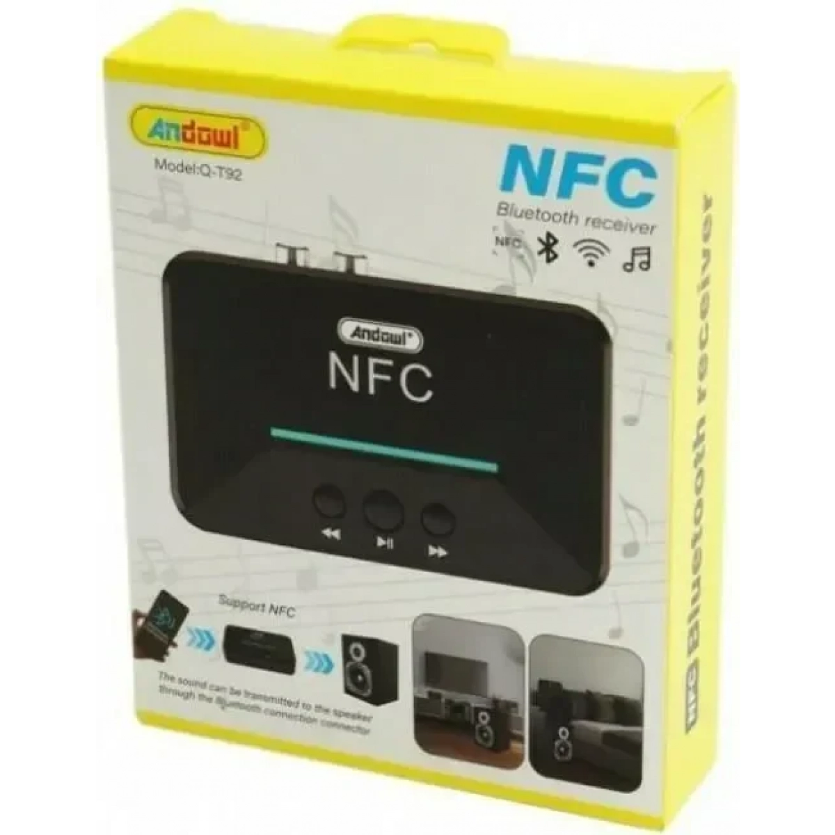 Ασύρματος Αναμεταδότης Ήχου Bluetooth/NFC Andowl (J) Q-T92 – Μαύρο