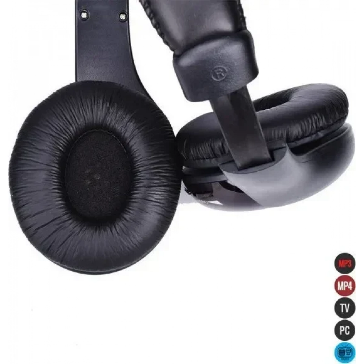 QY2001 Ασύρματα Over Ear Ακουστικά Τηλεόρασης Μαύρα - Image 3