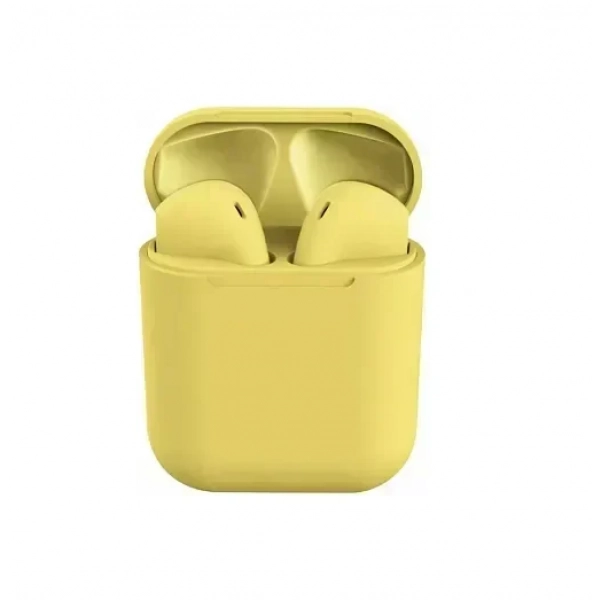 i12 Touch Earbud Bluetooth Handsfree Κίτρινο