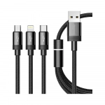 Καλώδιο USB σε Lightning / Type-C / micro USB Χρώμα Μαύρο 1μ. (S-687)