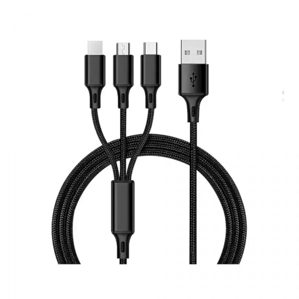 Καλώδιο USB σε Lightning / Type-C / micro USB Χρώμα Μαύρο 1μ. (S-687)