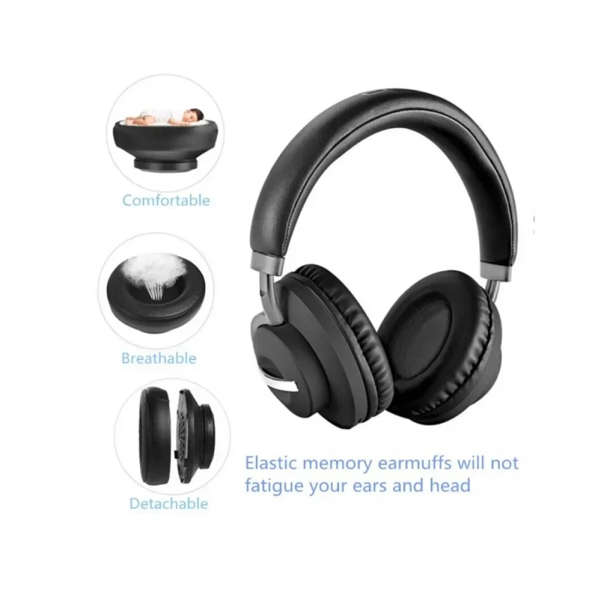 KLGO B7 Ασύρματα Over Ear Ακουστικά Μαύρα
