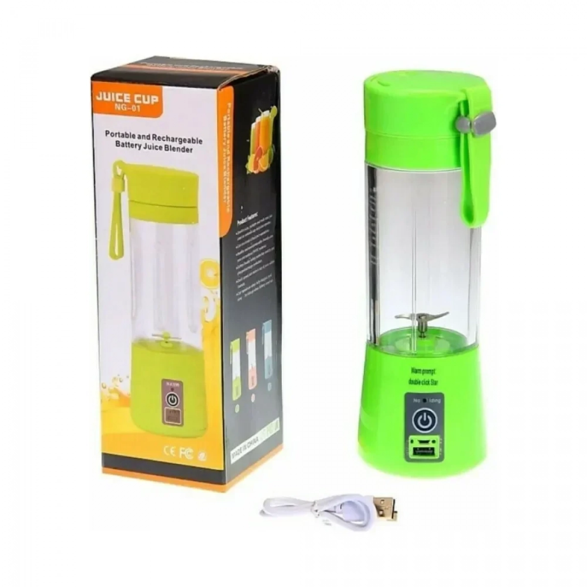 Mini Μπλέντερ Χυμού Αυτόματο και Επαναφορτιζόμενο με USB, 380ml, NG-01 – Πράσινο